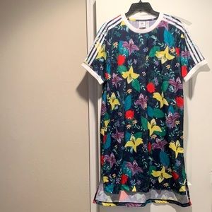 Adidas Floral Allover Print Dress Large